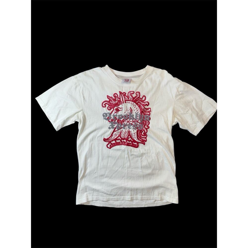 Vintage Y2K Brooklyn Xpress Jeans Graphic T Shirt Size Small Horse Goth Grunge